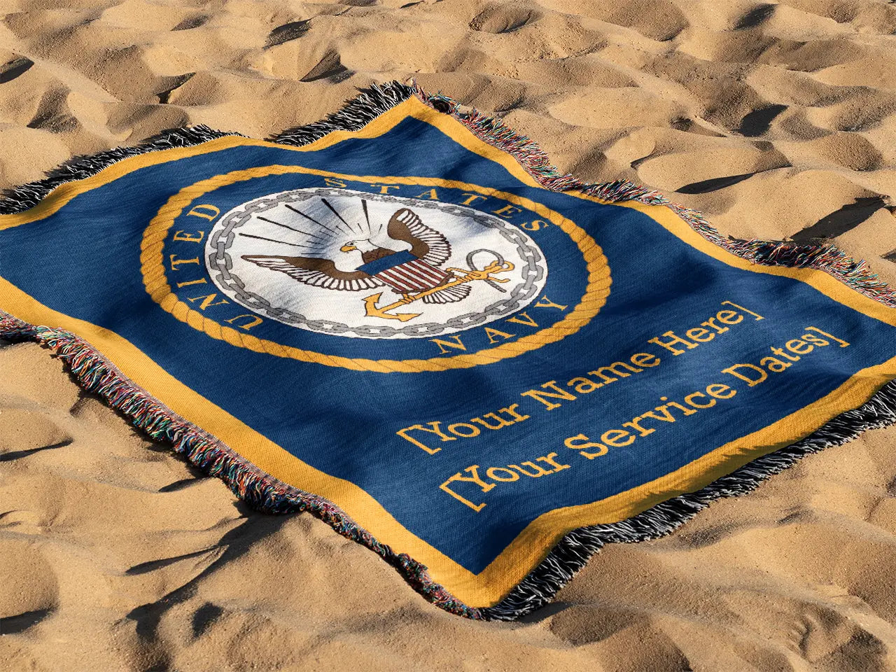 Officially Licensed U.S. Navy Woven Blanket - Navy Emblem
