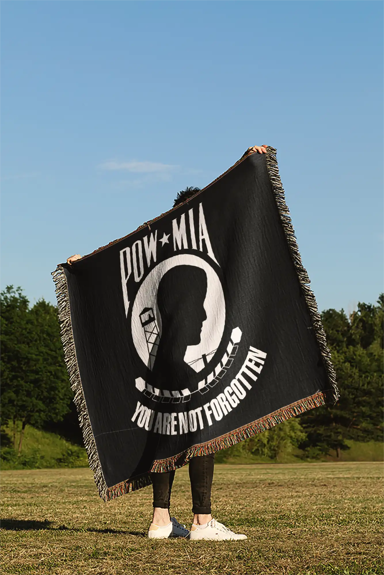 POW ★ MIA Woven Blanket – “You Are Not Forgotten”