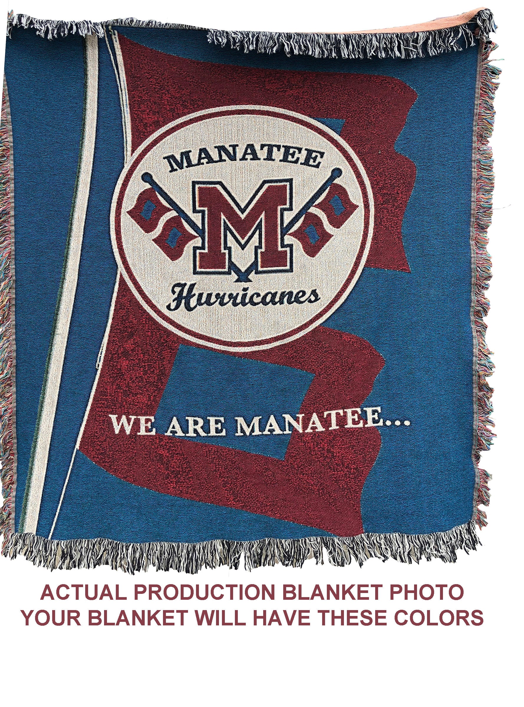 Recaudación de fondos con mantas tejidas personalizadas de la escuela secundaria Manatee