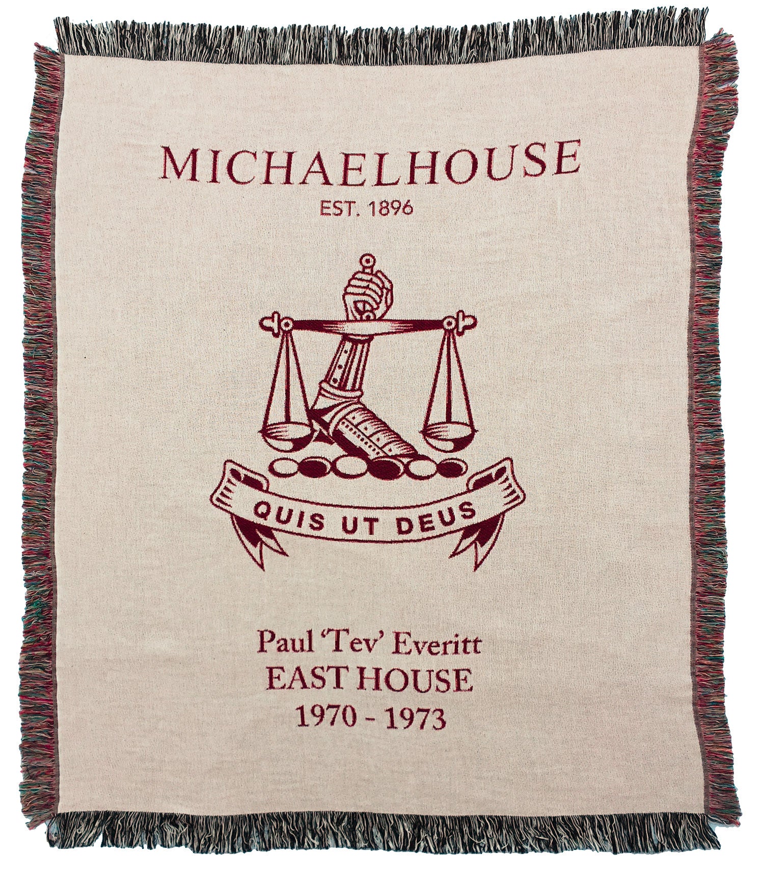 Couverture tissée personnalisée avec l'emblème de l'école Michaelhouse