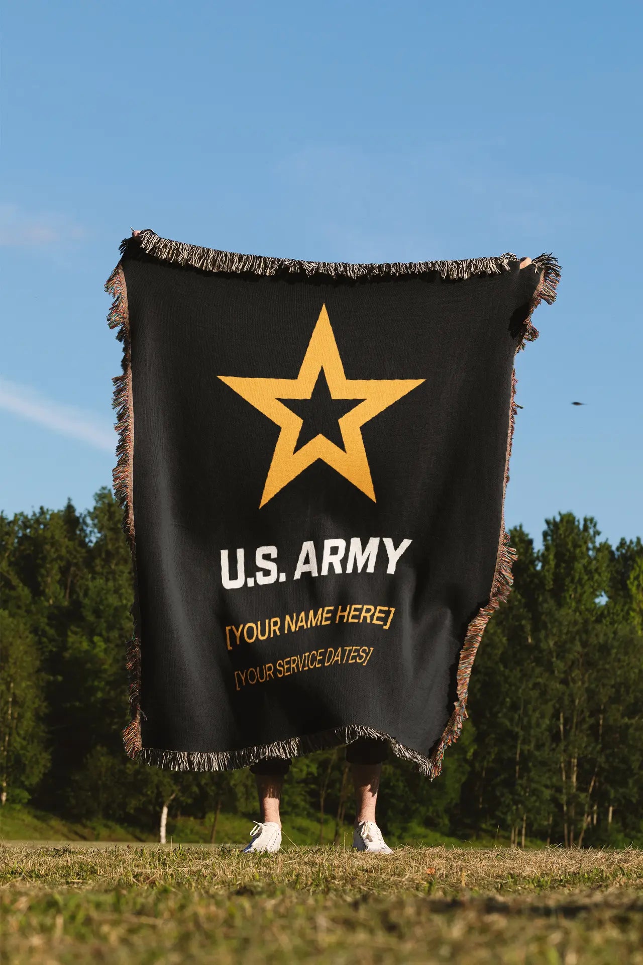 Personalized Army Custom Woven Blankets - Officially Licensed Cotton Throws