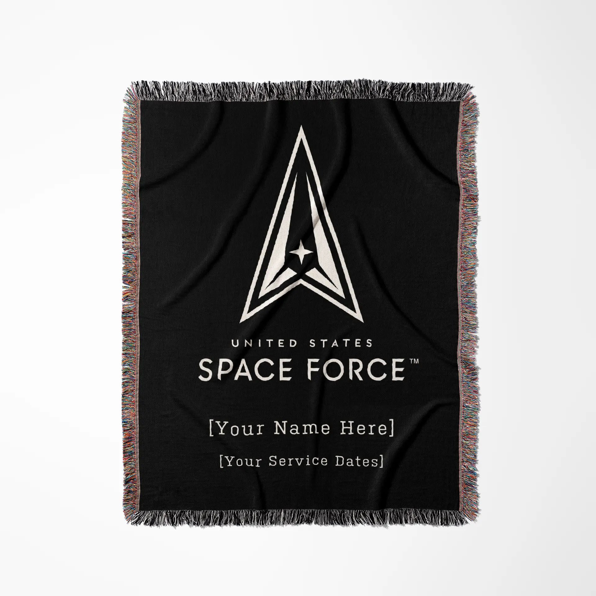 Officially Licensed U.S. Space Force Woven Blanket – Black Space Force Logo