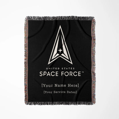 Officially Licensed U.S. Space Force Woven Blanket – Black Space Force Logo