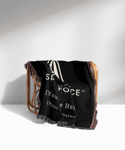 Officially Licensed U.S. Space Force Woven Blanket – Black Space Force Logo