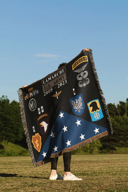 Custom Military Shadow Box Blanket – Personalized Tribute Throw (Officially Licensed)
