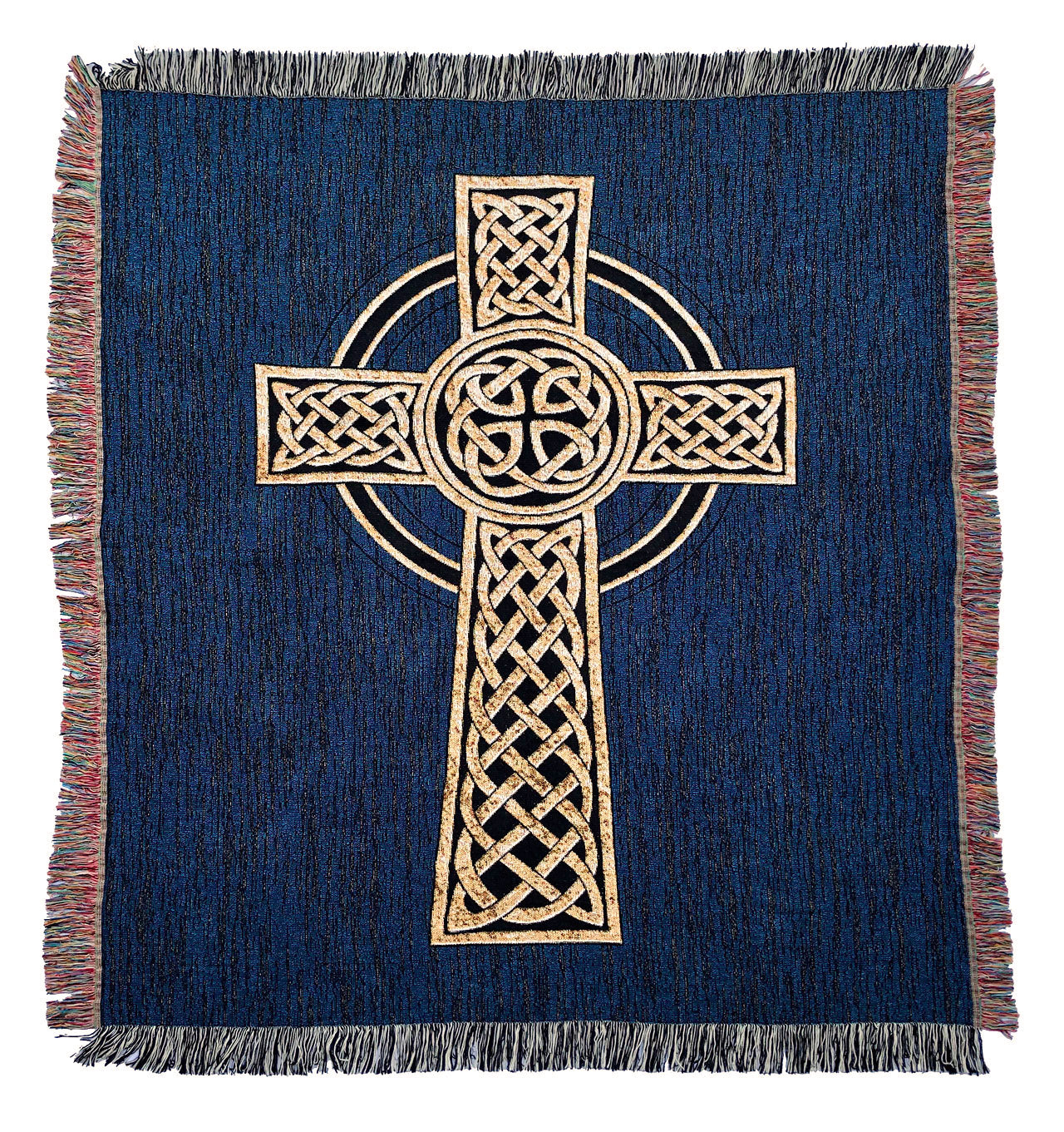Couverture tissée avec croix celtique