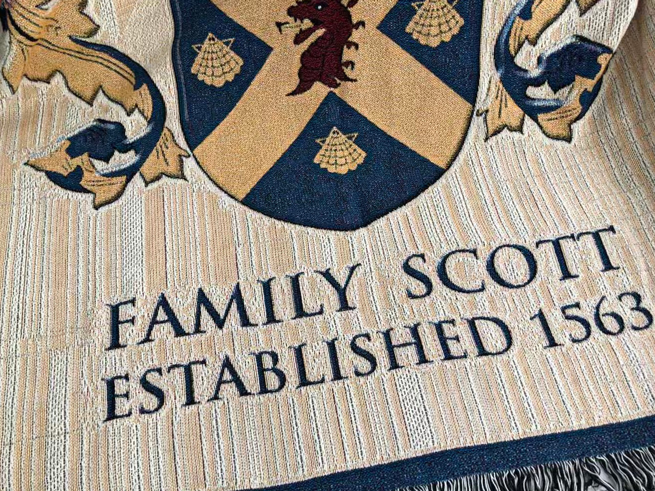 Custom Family Crest Woven Blanket