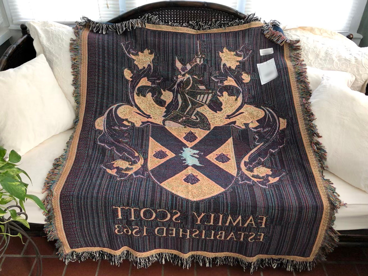 Personalized Family Crest Woven Blanket