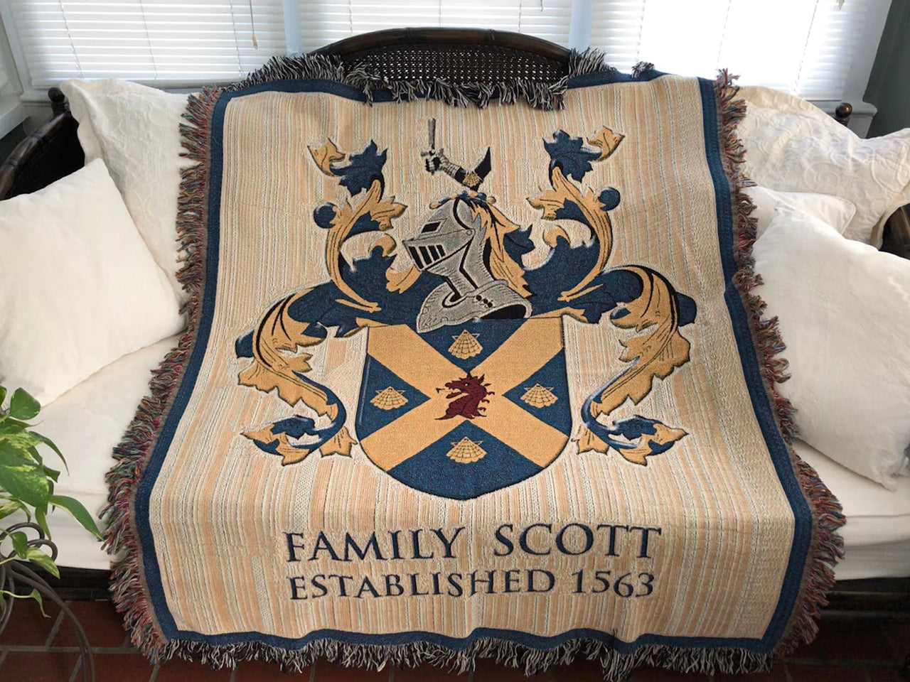 Custom Family Crest Woven Blanket