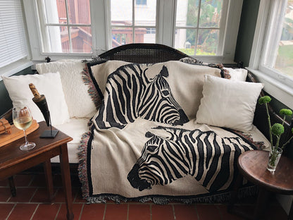 Zebra Black and White Throw Blanket