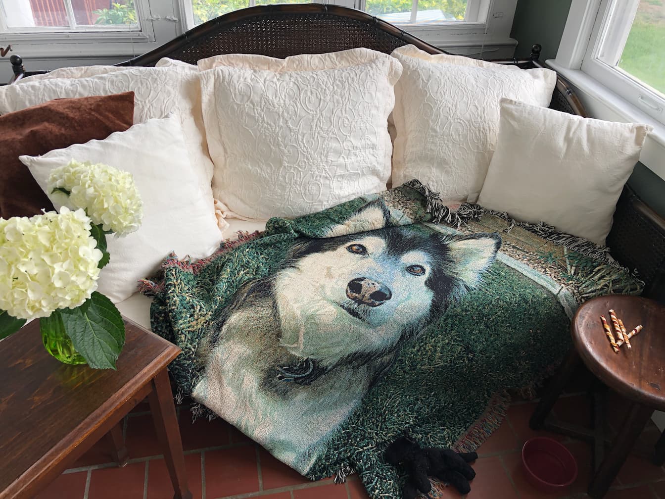 Custom Pet Portrait Woven Blanket Throw
