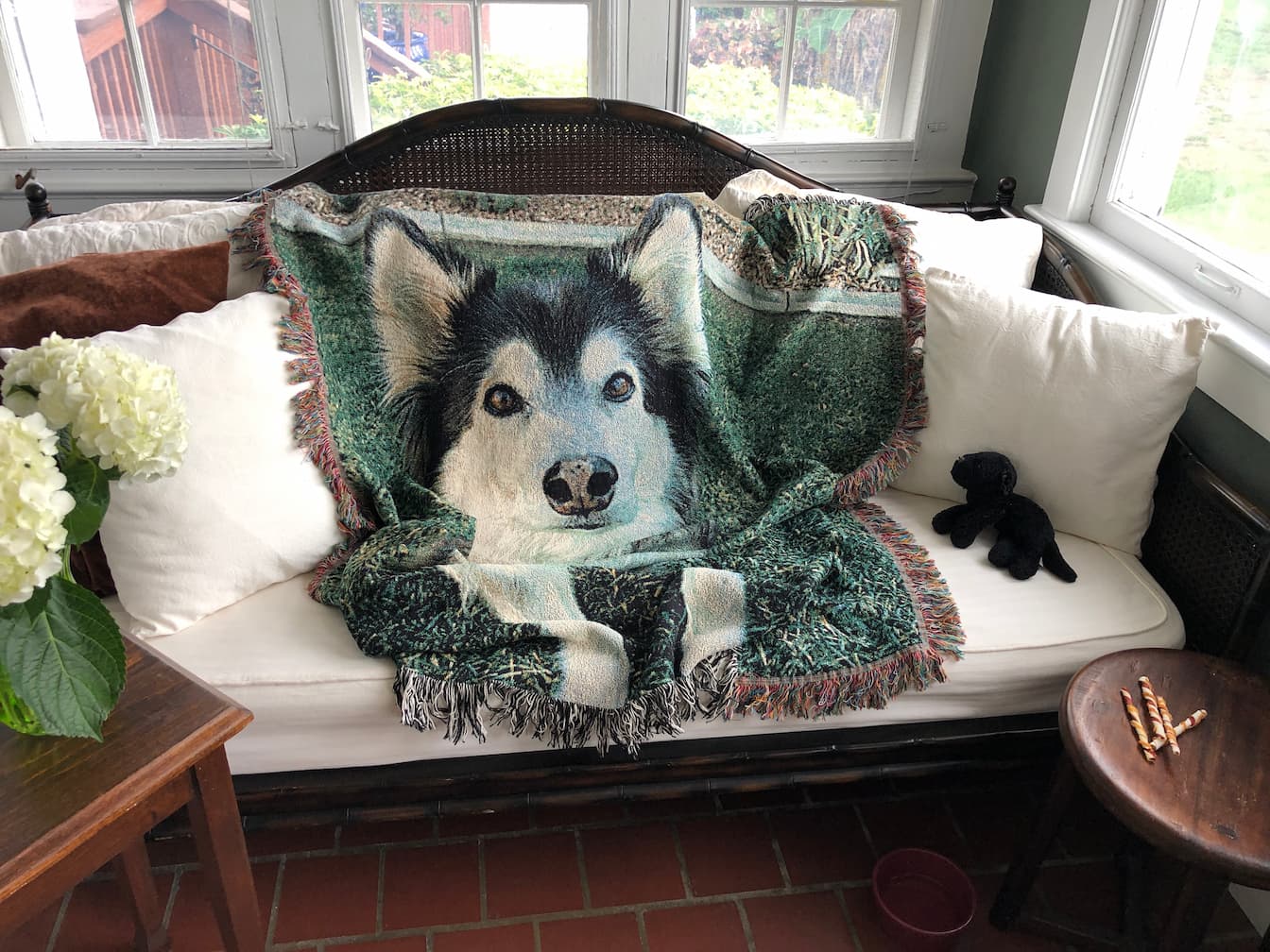 Custom Pet Portrait Woven Blanket Throw