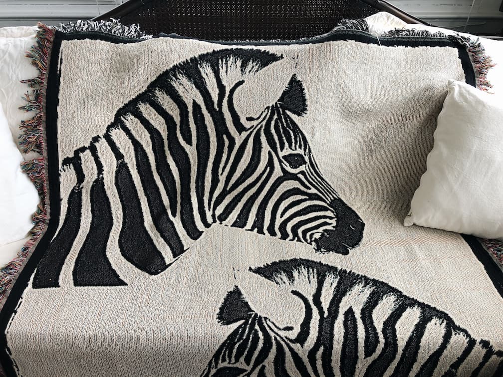 Zebra Black and White Throw Blanket