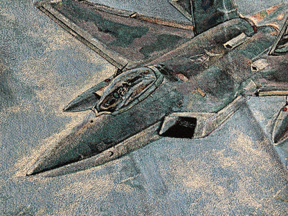Manta tejida con pintura del Raptor F-22