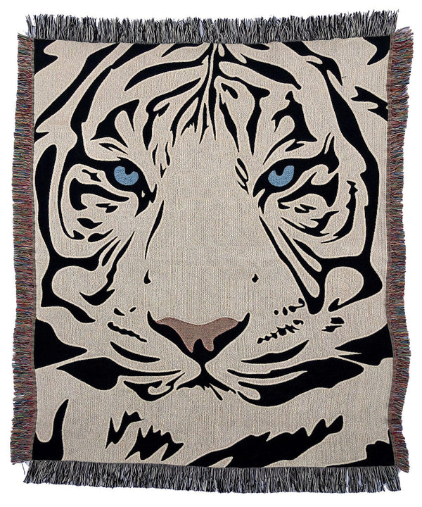 Black and 2025 white tiger blanket